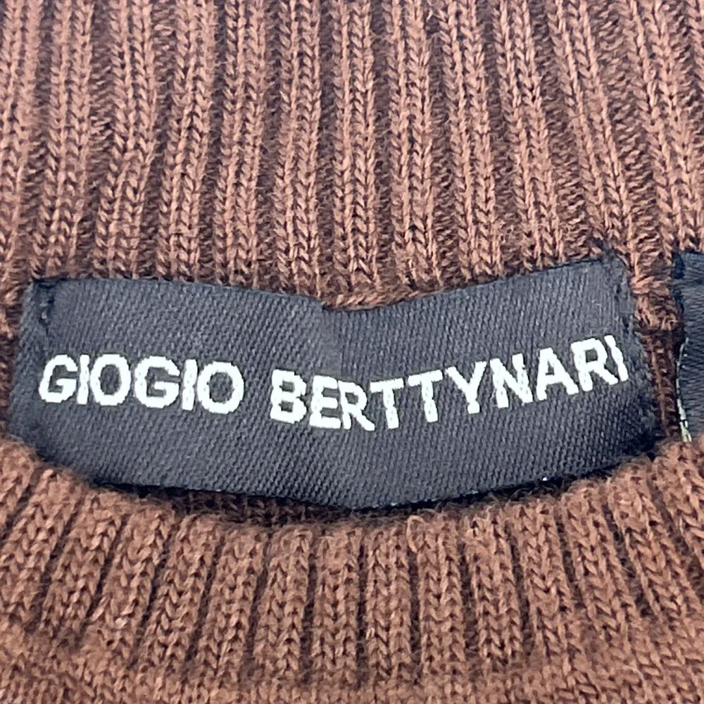 Giogio Berttynari Sweater Men's 2XL XXL Brown Crew Neck 3D Textured‎ Coogi Style